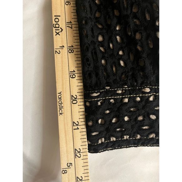NWOT Yak Magik Vintage Artsy Eyelet Embroidered Jacket Black w/ Tan Lining Small - Picture 12 of 13